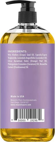 MAJESTIC PURE Lavender Massage Oil for Men and Women - Great for Calming, Soothing and to Relax - Blend of Natural Oils for Therapeutic Massaging and Aromatherapy - 8 fl oz. in Saudi Arabia
