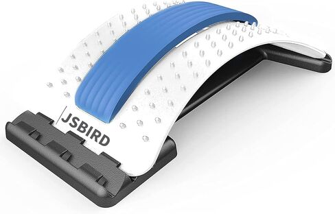 Back Stretcher for Pain Relief, Multi-Level Back Cracker Lower Back Pain Relief Device, Lumbar Support Spine Board with 3 Adjustable Settings for Bed, Chair & Car with Massager (White) in Saudi Arabia