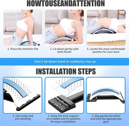 Back Stretcher for Pain Relief, Multi-Level Back Cracker Lower Back Pain Relief Device, Lumbar Support Spine Board with 3 Adjustable Settings for Bed, Chair & Car with Massager (White) in Saudi Arabia