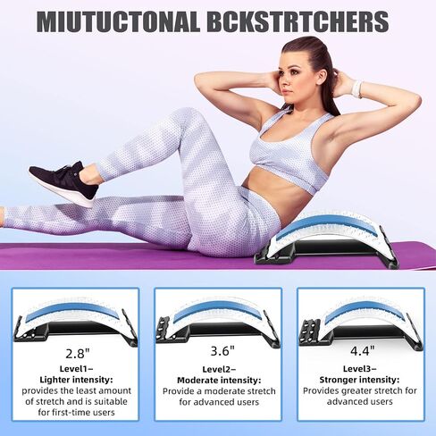 Back Stretcher for Pain Relief, Multi-Level Back Cracker Lower Back Pain Relief Device, Lumbar Support Spine Board with 3 Adjustable Settings for Bed, Chair & Car with Massager (White) in Saudi Arabia