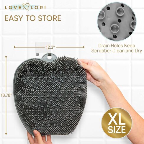Love, Lori Foot Scrubber for Use in Shower - Foot Cleaner & Shower Foot Massager Foot Care for Men & Women to Soothe Achy Feet - Non Slip Suction (Blue) - Shower Accessories in Saudi Arabia
