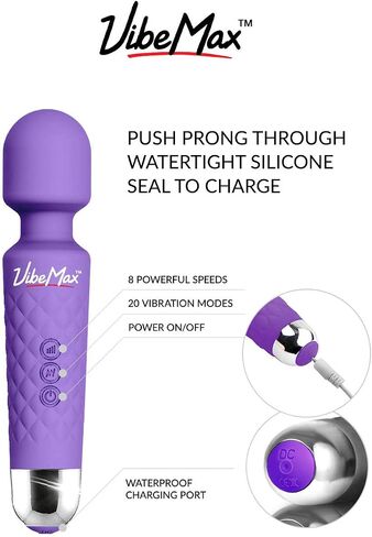 Rechargeable Personal Massager - Powerful Multi Speed Vibration - Whisper Quiet - Waterproof - for Muscle Tension Relief in Neck, Back, Shoulders, Legs and Feet - Black in Saudi Arabia