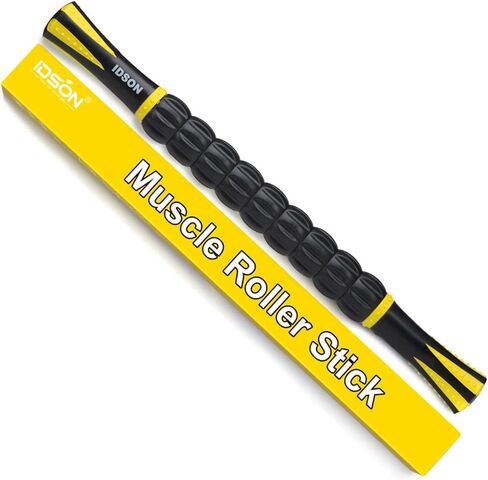 Muscle Roller Stick for Athletes- Body Massage Sticks Tools Massager for Relief Muscle Soreness,Cramping and Tightness,Help Legs and Back Recovery,Black Green in Saudi Arabia
