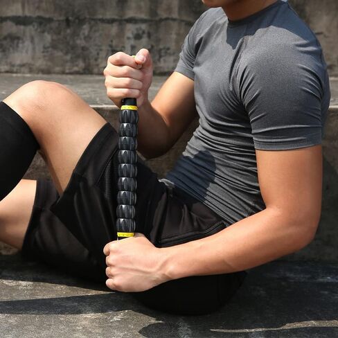 Muscle Roller Stick for Athletes- Body Massage Sticks Tools Massager for Relief Muscle Soreness,Cramping and Tightness,Help Legs and Back Recovery,Black Green in Saudi Arabia
