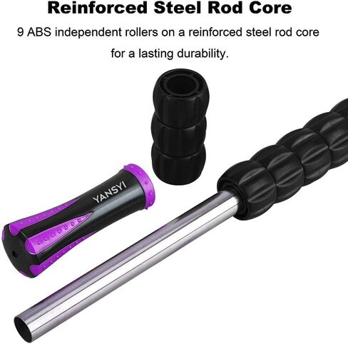 عصا دوارة للعضلات من يانسي للرياضيين - عصا دوارة لتدليك الجسم - تحرر نقاط تحفيز الليفي العضلي وتقلل من ألم العضلات وتشنجات الساق وآلام الظهر للعلاج الطبيعي والتعافي (أزرق 1) in Saudi Arabia