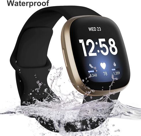 أساور Dirrelo متوافقة مع Fitbit Sense/Versa 3 / Versa 4 / Sense 2، حزام حزام رياضي ناعم من مادة TPU، سوار معصم بديل للنساء والرجال، 4 عبوات صغيرة، أسود Modena Bluegrey Pinegreen in Kuwait