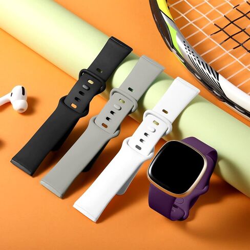 أساور Dirrelo متوافقة مع Fitbit Sense/Versa 3 / Versa 4 / Sense 2، حزام حزام رياضي ناعم من مادة TPU، سوار معصم بديل للنساء والرجال، 4 عبوات صغيرة، أسود Modena Bluegrey Pinegreen in Kuwait