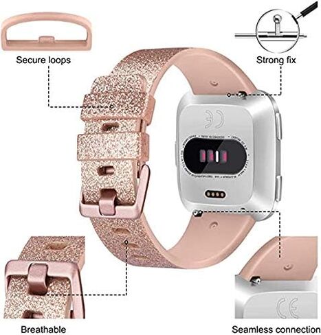 حزمة من 3 أربطة سيليكون ناعمة متوافقة مع Fitbit Versa 2 / Fitbit Versa/Fitbit Versa Lite أربطة رياضية قابلة للتعديل للنساء والرجال الصغار والكبير (أسود + أزرق + رمادي، صغير) in Kuwait