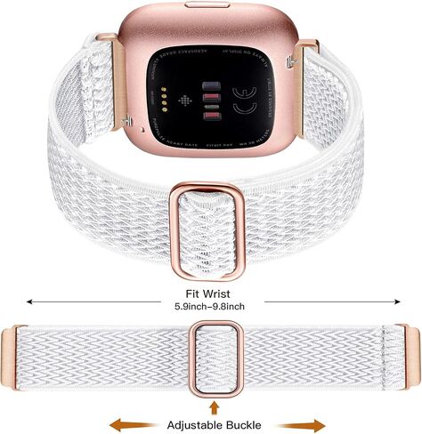 مجموعة Maledan مكونة من 3 حلقات منفردة قابلة للتمدد متوافقة مع سوار Fitbit Versa 2 للنساء والرجال، سوار ساعة بديل رياضي من النايلون الناعم Versa 2 لساعة Fitbit Versa 2/Versa Lite، أسود/أخضر/رمادي in Kuwait
