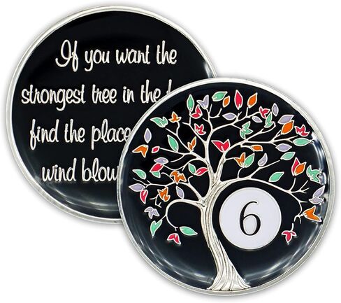10 Year Sobriety Chip | Tree of Life AA Coin Token Medallion with Glow in The Dark Recovery Anniversary in Saudi Arabia