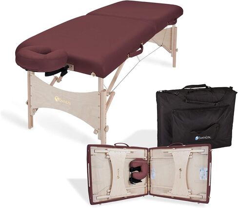 EARTHLITE Portable Massage Table HARMONY DX – Foldable Physiotherapy/Treatment/Stretching Table, Eco-Friendly Design, Hard Maple, Superior Comfort incl. Face Cradle & Carry Case (30" x 73") in Saudi Arabia