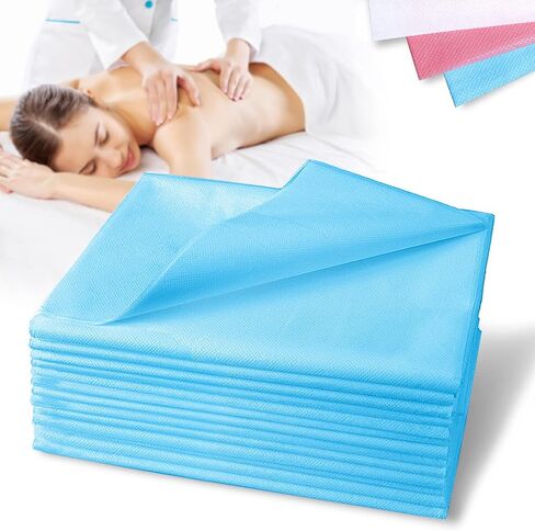 Disposable Bed Sheets 100 Pcs Waterproof Bed Cover for SPA Tattoo Massage Table Hotels Non Woven Fabric 31" x 78"White in Saudi Arabia