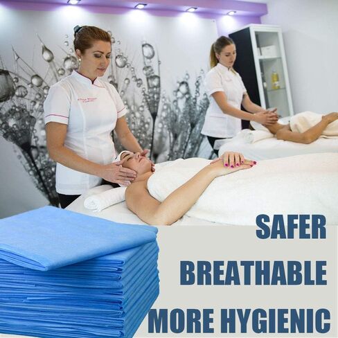 Disposable Bed Sheets 100 Pcs Waterproof Bed Cover for SPA Tattoo Massage Table Hotels Non Woven Fabric 31" x 78"White in Saudi Arabia