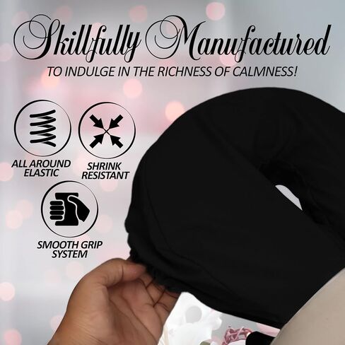 Soft & Heavy Microfiber Massage Tables Face Cradle Covers Cozies Fitted- 4 Pieces - 4 Pieces (4, Black) in Saudi Arabia