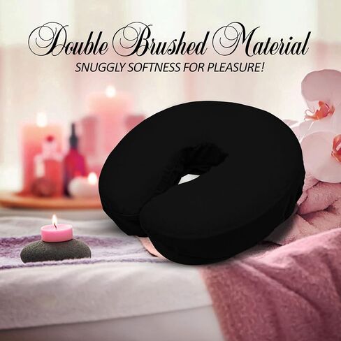 Soft & Heavy Microfiber Massage Tables Face Cradle Covers Cozies Fitted- 4 Pieces - 4 Pieces (4, Black) in Saudi Arabia