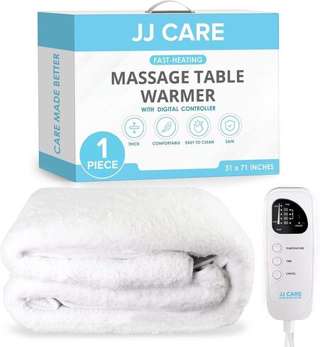 JJ CARE جهاز تدفئة طاولة التدليك 31 بوصة × 71 بوصة، سرير تدليك رقمي 3 للتحكم في الحرارة، وسادة صوف دافئة مع سلك قابل للفصل بطول 12 قدم، علاج تدليك لتدفئة الطاولة مع حماية من الحرارة الزائدة، وسادة تسخين طاولة التدليك in Saudi Arabia