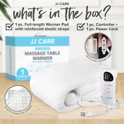 JJ CARE جهاز تدفئة طاولة التدليك 31 بوصة × 71 بوصة، سرير تدليك رقمي 3 للتحكم في الحرارة، وسادة صوف دافئة مع سلك قابل للفصل بطول 12 قدم، علاج تدليك لتدفئة الطاولة مع حماية من الحرارة الزائدة، وسادة تسخين طاولة التدليك in Saudi Arabia