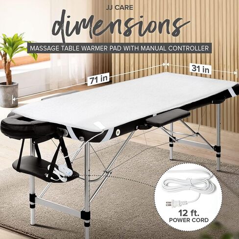 JJ CARE Massage Table Warmer 31"x71", Manual 3 Heat Control Massage Bed Warmer Fleece Pad w/Detachable 12 FT Cord, Table Warmer Massage Therapy w/Overheat Protection, Massage Table Heating Pad in Saudi Arabia