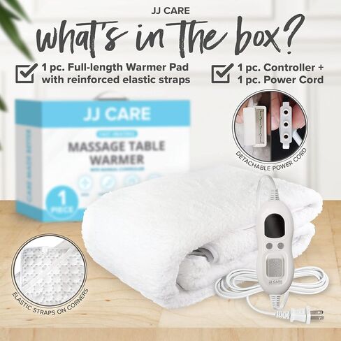 JJ CARE طاولة تدليك أكثر دفئا 30 "× 73"، دليل 3 التحكم في الحرارة سرير التدليك دفئا وسادة الصوف ث / انفصال 13 قدم الحبل، الجدول العلاج بالتدليك دفئا مع حماية من الحرارة الزائدة، وسادة التدفئة طاولة التدليك in Saudi Arabia