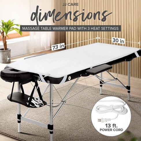 JJ CARE طاولة تدليك أكثر دفئا 30 "× 73"، دليل 3 التحكم في الحرارة سرير التدليك دفئا وسادة الصوف ث / انفصال 13 قدم الحبل، الجدول العلاج بالتدليك دفئا مع حماية من الحرارة الزائدة، وسادة التدفئة طاولة التدليك in Saudi Arabia