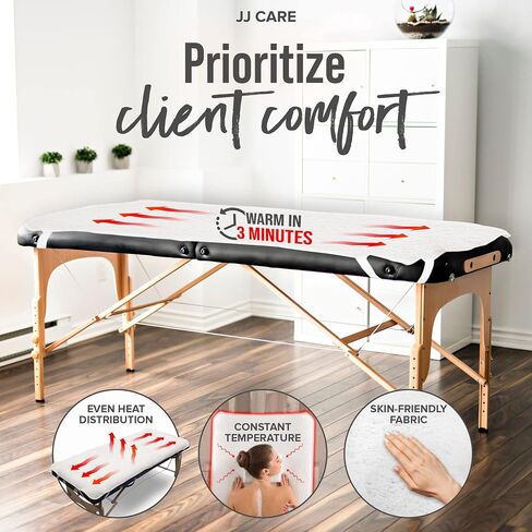 JJ CARE طاولة تدليك أكثر دفئا 30 "× 73"، دليل 3 التحكم في الحرارة سرير التدليك دفئا وسادة الصوف ث / انفصال 13 قدم الحبل، الجدول العلاج بالتدليك دفئا مع حماية من الحرارة الزائدة، وسادة التدفئة طاولة التدليك in Saudi Arabia