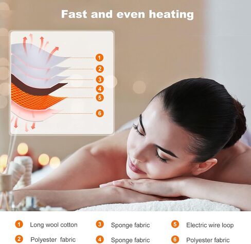 ChoJiah Massage Table Warmer Heating Pads with Timer and 4 Heat Settings Massage Table Heating Pad with Overheat Protection for Massage Bed & Spa, 73" X 30" (L X W) in Saudi Arabia