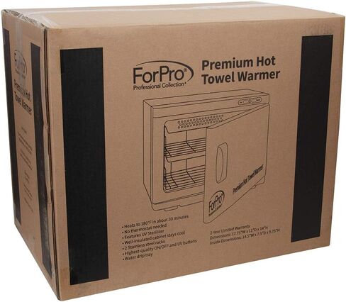 ForPro Professional Collection Premium Hot Towel Warmer, 23L Extra Large Capacity, Two Stainless Steel Racks, White in Kuwait