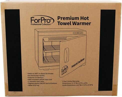 ForPro Professional Collection Premium Hot Towel Warmer, 23L Extra Large Capacity, Two Stainless Steel Racks, White in Kuwait