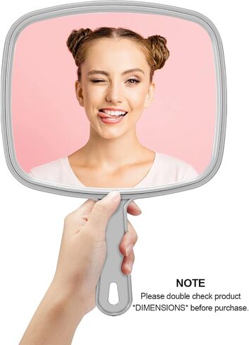 PROTECLE Large Hand Mirror, Salon Barber Hairdressing Handheld Mirror with Handle (Square Blue 10.3"x7.4") in Saudi Arabia