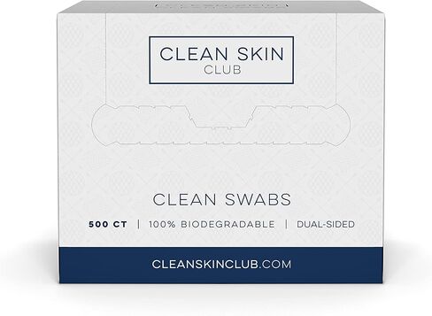 Clean Skin Club Clean Swabs | 500CT | One Pointed Tip | Biodegradable + Organic Cotton & Bamboo | Makeup & Nail Polish Touch-ups | Chlorine-Free & Hypoallergenic (500 count) in Saudi Arabia