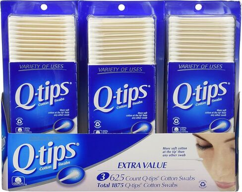 Q-tips Cotton Swabs 3 Packs of 625 Count in Kuwait