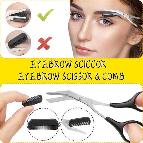 12 in 1 Eyebrow Trimmer Kit Multipurpose Exfoliating Dermaplaning Tool， Eyebrow Scissors, Eyebrow Brush, Tweezers, Eyebrow Razor, Eyebrow Trim Tool Set Hair Removal Accessories for Men Women in Kuwait