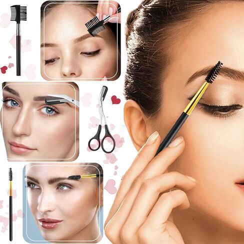 12 in 1 Eyebrow Trimmer Kit Multipurpose Exfoliating Dermaplaning Tool， Eyebrow Scissors, Eyebrow Brush, Tweezers, Eyebrow Razor, Eyebrow Trim Tool Set Hair Removal Accessories for Men Women in Kuwait