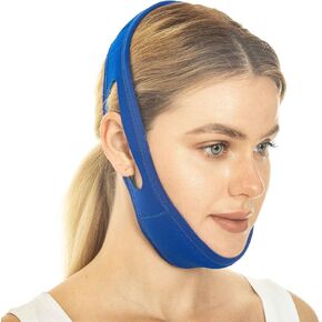 حزام شد الوجه لتقليل الذقن المزدوج، حزام الذقن المضاد للشخير وتنحيف الوجه، شد الجلد، حزام شد (أزرق) in Kuwait