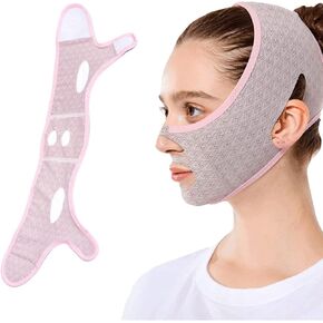 قناع النوم لنحت الوجه من Huien Beauty، 2023 أقنعة الوجه الجديدة على شكل حرف V، أقنعة الوجه على شكل حرف V قابلة لإعادة الاستخدام، قناع على شكل حرف V للوجه وخط الذقن، مشكل الوجه (ب) in Kuwait