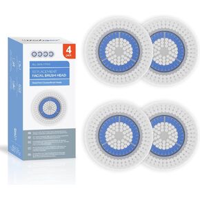 Brushmo Facial Cleansing Brush Heads Compatible with Deep Pore Brush Head, 4 Pack
