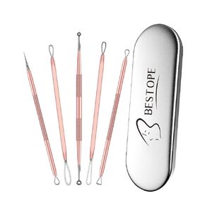 Blackhead Remover Tool, Pimple Popper Tool Kit, Blackhead Extractor Tool for Face, Extractor Tool for Comedone Zit Acne Whitehead Blemish, Stainless Steel Extraction Tools in Kuwait