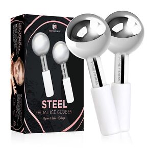 Ice Globes for Facials | Unbreakable Steel Cooling Roller | Cryo Sticks for Face | Massager for Face Neck & Eyes | Skin Care for Dark Circles, Puffiness, Wrinkles, Collagen Production (360 Rotating) in Saudi Arabia
