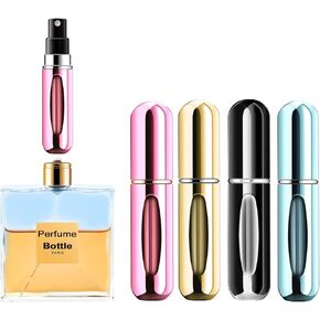 Mini Refillable Perfume Portable Atomizer Bottle Refillable Perfume Spray, Refill Pump Case for Traveling and Outgoing (5ml, 4 Pack) 4 in Kuwait