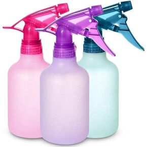 Refillable Stream and Spray Colored Squirt Bottles - 12oz Refillable Mister Bottle for Cleaning Solutions, Gardening, Grooming and Hair Salon COLORS MAY VARY | 3-BOTTLES in Saudi Arabia