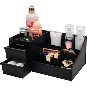 Simbuy Large Makeup Organizer with Drawers, Acrylic Vanity Cosmetics Organizer and Storage for Makeup Caddy Lipsticks, Jewelry, Nail Care, Skincare, Great for Bathroom Counter or Dresser. in Saudi Arabia