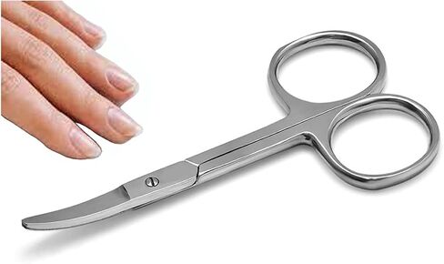Baby Nail Scissors With Round Tip 4.5" Eyebrow, Dry Skin, Eyelash, Nose Hair For Men And Women Daily Use in Saudi Arabia