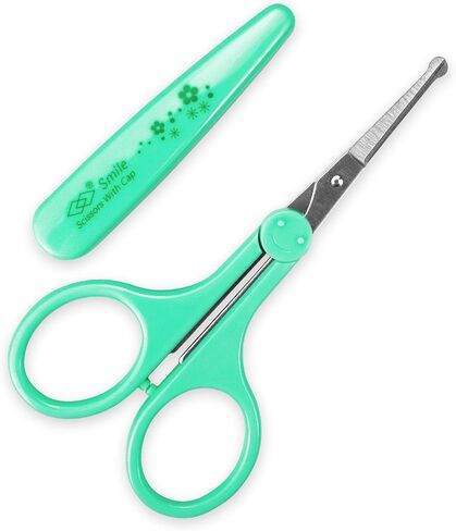 Eyebrow Scissors, Small Scissors for Facial, Nose, Eyebrow, Mustache, and Beard Hair Trimming & Grooming, Straight Edge, Purple Long Cap in Kuwait
