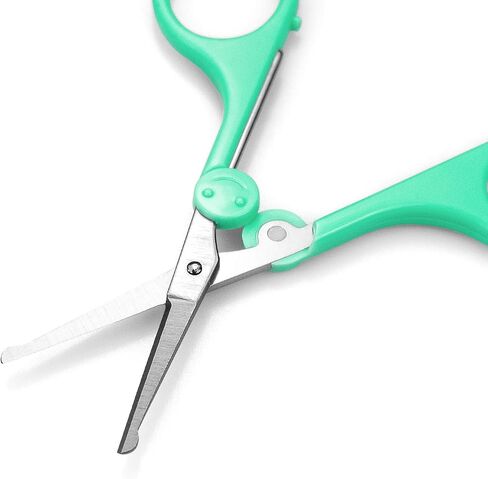 Eyebrow Scissors, Small Scissors for Facial, Nose, Eyebrow, Mustache, and Beard Hair Trimming & Grooming, Straight Edge, Purple Long Cap in Kuwait