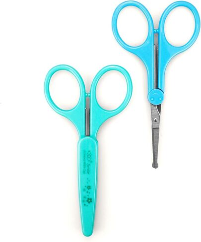 Eyebrow Scissors, Small Scissors for Facial, Nose, Eyebrow, Mustache, and Beard Hair Trimming & Grooming, Straight Edge, Purple Long Cap in Kuwait