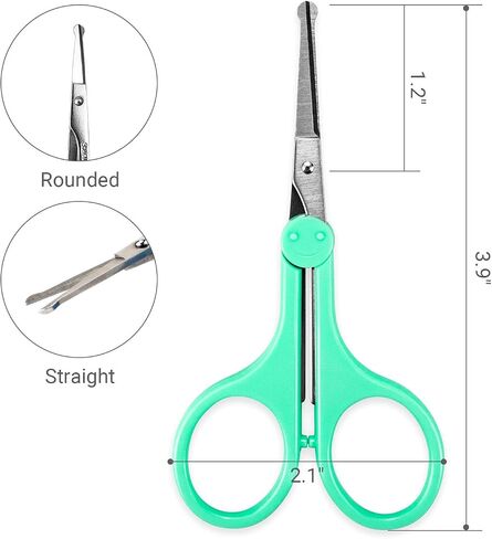 Eyebrow Scissors, Small Scissors for Facial, Nose, Eyebrow, Mustache, and Beard Hair Trimming & Grooming, Straight Edge, Purple Long Cap in Kuwait