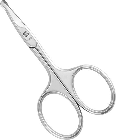 LIVINGO Professional Nose Hair Scissors, Multi-purpose Stainless Steel Rounded Tip Straight Blade, Facial Hair Beard Eyebrows Ear Trimming Beauty Grooming Tool for Men & Women, 3.5" Gold in Saudi Arabia