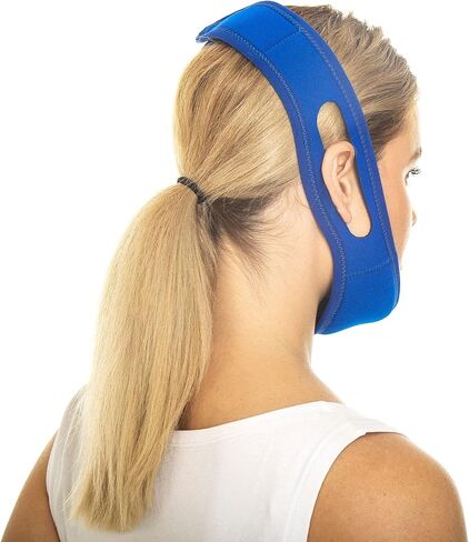حزام شد الوجه لتقليل الذقن المزدوج، حزام الذقن المضاد للشخير وتنحيف الوجه، شد الجلد، حزام شد (أزرق) in Kuwait