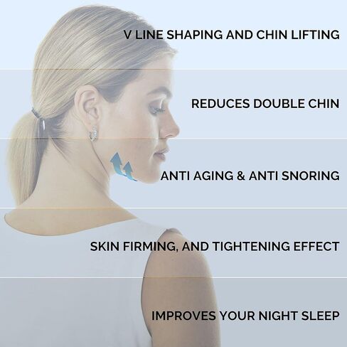 حزام شد الوجه لتقليل الذقن المزدوج، حزام الذقن المضاد للشخير وتنحيف الوجه، شد الجلد، حزام شد (أزرق) in Kuwait