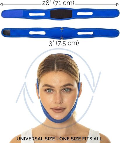 حزام شد الوجه لتقليل الذقن المزدوج، حزام الذقن المضاد للشخير وتنحيف الوجه، شد الجلد، حزام شد (أزرق) in Kuwait